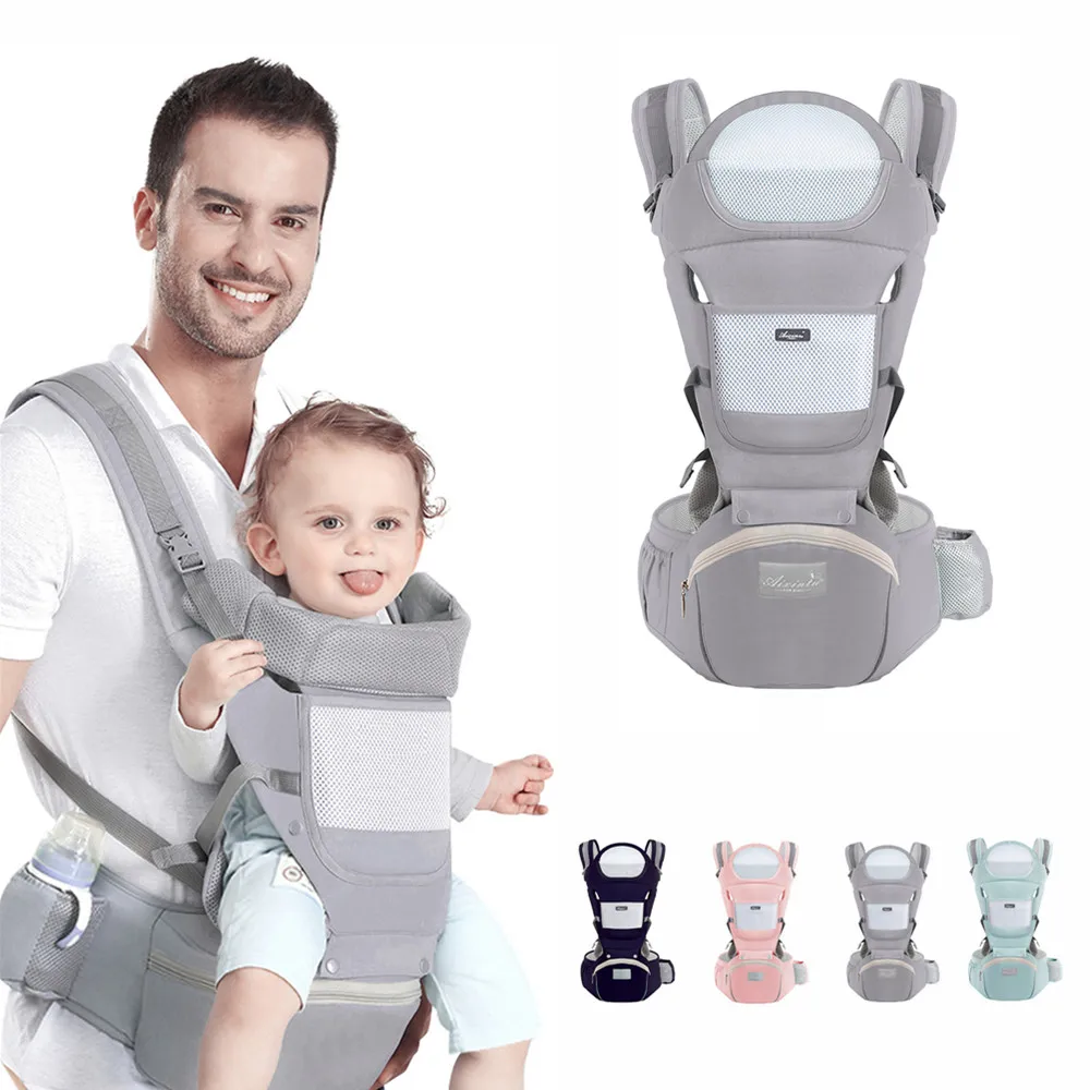 

3-36 Months Baby Ergonomic Backpack Carrier Waist Stool with Storage Bag Kangaroo Shoulder Swaddle Sling Infant Kid Wrap Hipseat