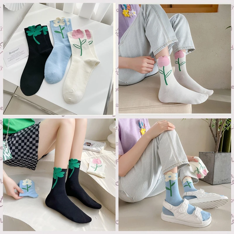 Korean Fashion Women Cotton Socks Japanese Cartoon Flower Candy Color Harajuku Kawaii Mid Tube Socks Breathable Casual Short Sox
Korean Fashion Women Cotton Socks Japanese Cartoon Flower Candy Color Harajuku Kawaii Mid Tube Socks Breathable Casual Short Sox