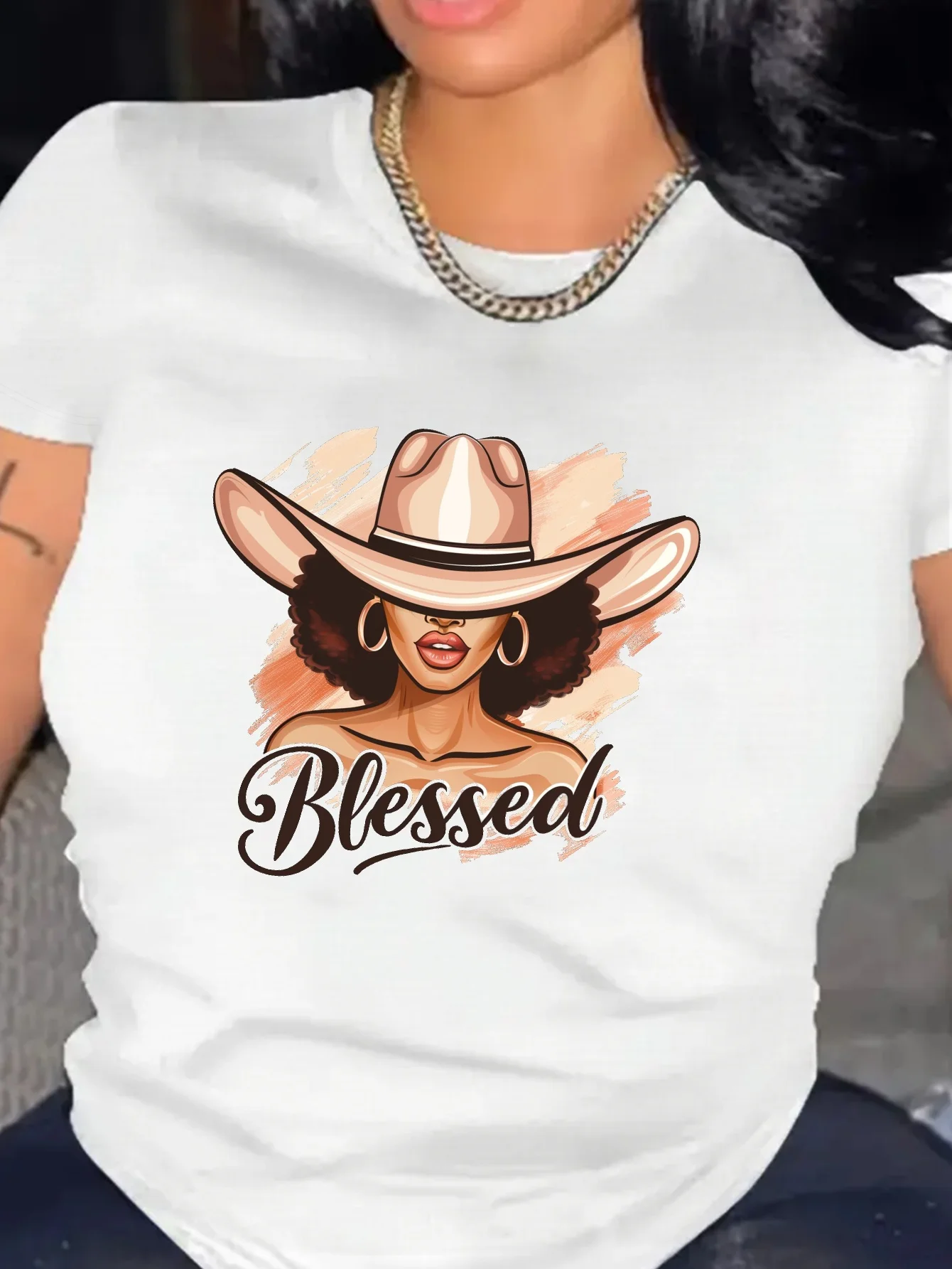 Portrait Print Crew Neck T-shirt, Casual Short Sleeve Top For Spring & Summer, Women's Clothing High Strecth women clothes
Portrait Print Crew Neck T-shirt, Casual Short Sleeve Top For Spring & Summer, Women's Clothing High Strecth women clothes