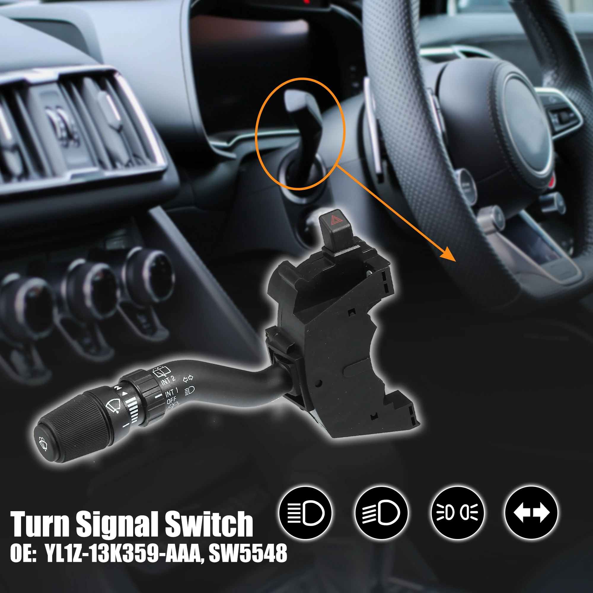 X Autohaux Car Steering Column Turn Signal Switch Cruise Control Switch YL1Z13K359AAA/SW5548 for Ford for Lincoln 1999-2002
X Autohaux Car Steering Column Turn Signal Switch Cruise Control Switch YL1Z13K359AAA/SW5548 for Ford for Lincoln 1999-2002