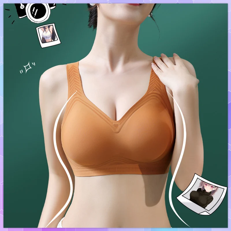 

Plus Size Crop Tank Top Bra Female Seamless Bras For Women Bh Dames Padded Basic Tube Tops With Cups Ladies Vest Brassiere 5XL