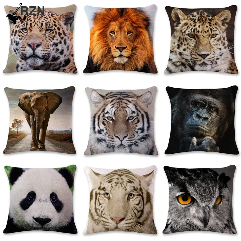 

Чехол в виде животных, светлого мира, полиэстер, тигр, Лев, орангутан, наволочка, домашняя декоративная наволочка с геометрическим рисунком для дивана