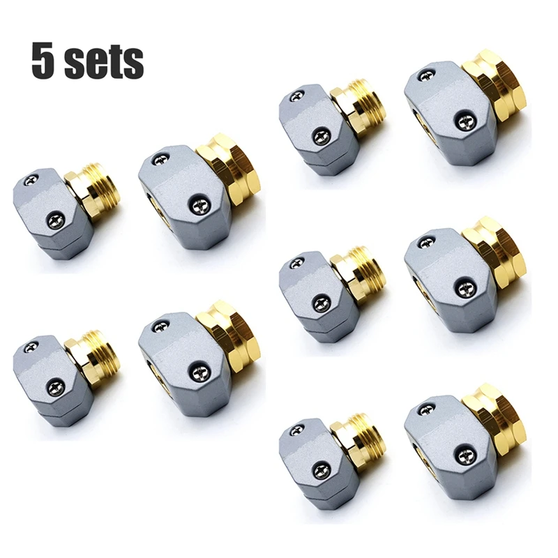 5 Sets Garden Hose Coupler Hose Repair Fittings For 3/4 Inch Or 5/8 Inch Connector Set
5 Sets Garden Hose Coupler Hose Repair Fittings For 3/4 Inch Or 5/8 Inch Connector Set