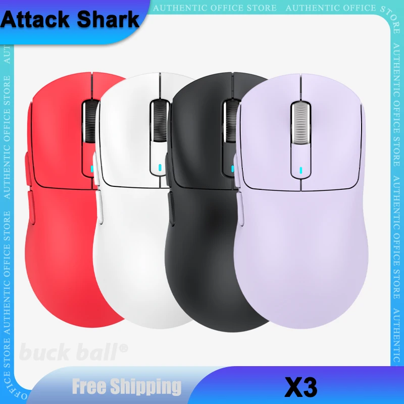 

Attack Shark X3 wireless Gamer Mouse Lightweight Mouse Bluetooth Wired Paw3395 3-Mdoe Mouse For PC Laptop Accessory Gaming Gift
