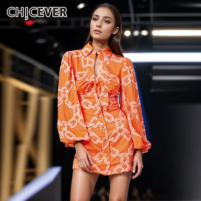 CHICEVER Colorblock Print Sexy Dresses For Women Lapel Lantern Sleeve High Waist Spliced Single Breasted Casual Dress Female New
CHICEVER Colorblock Print Sexy Dresses For Women Lapel Lantern Sleeve High Waist Spliced Single Breasted Casual Dress Female New