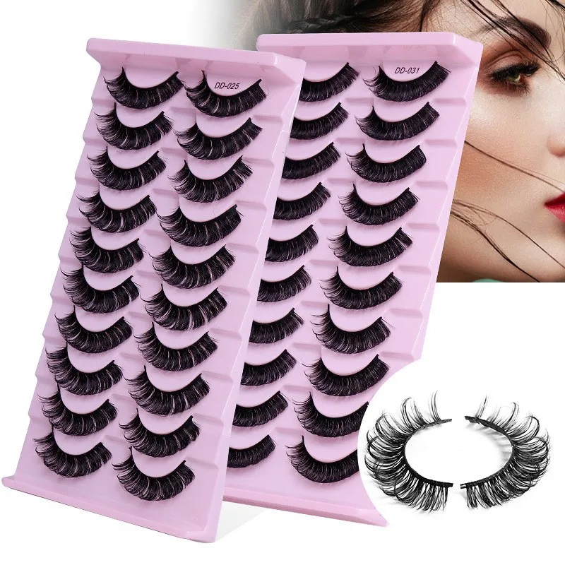 

New DD Volume Russian False Eyelashes 10 Pairs of Natural Large Curvature Curling Eyelashes Thick Eye Lashes