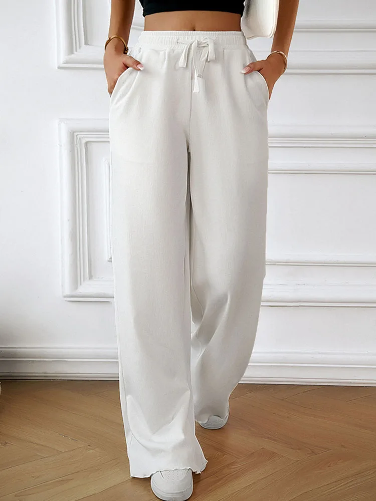 Женские свободные прямые штаны Liooil, джоггеры, женские спортивные штаны с высокой талией и карманами, уличная одежда, осенние черные и белые длинные брюки 
Женские свободные прямые штаны Liooil, джоггеры, женские спортивные штаны с высокой талией и карманами, уличная одежда, осенние черные и белые длинные брюки