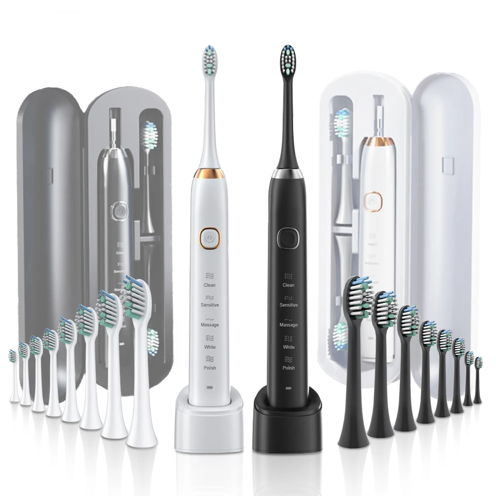 

Electric Sonic Toothbrush 8 Brush Heads Electric Toothbrush Teeth Whitening Rechargeable Adult Tooth Brush Sarmocare S100