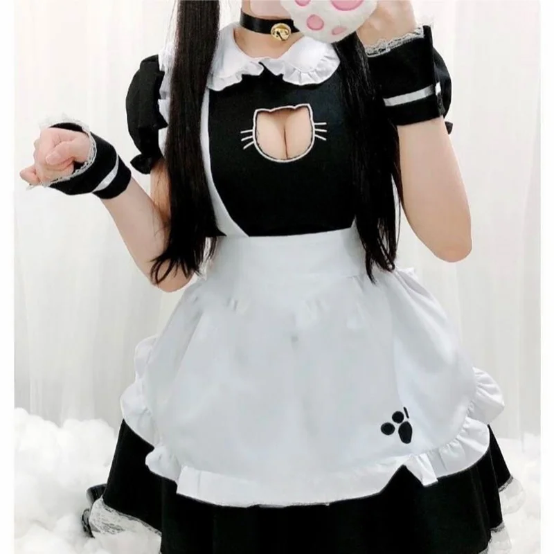 

Sexy Black Cat Girl Women Fantasy French Maid Outfit Men Gothic Sweet Lolita Dress Anime Cosplay Costume Plus Size XXXL XXXXL