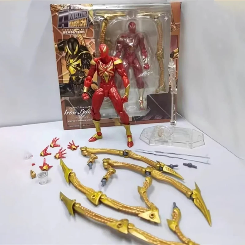 

New Kaiyodo Iron Spiderman Ation Figurine Amazing Yamaguchi Animation Figure Pvc Model Collection Toy Gift