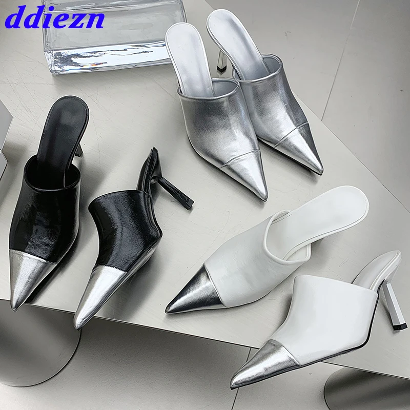 2023 Pumps Women Heels Shoes Mules Fashion Metal Pointed Toe Ladies High Heels Shoes Slides Shallow Female Slip On Sandals
2023 Pumps Women Heels Shoes Mules Fashion Metal Pointed Toe Ladies High Heels Shoes Slides Shallow Female Slip On Sandals