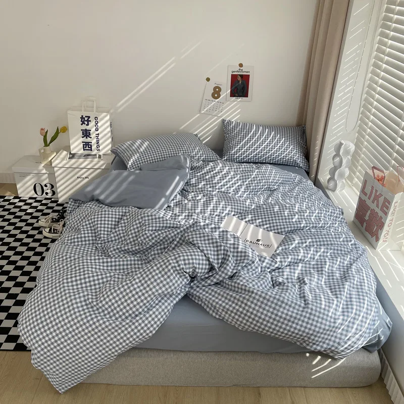 Japanese Simple Solid Color Washed Cotton Seersucker Quilt Cover Four Seasons Universal Bed Sheet Set With Pillowcase
Japanese Simple Solid Color Washed Cotton Seersucker Quilt Cover Four Seasons Universal Bed Sheet Set With Pillowcase