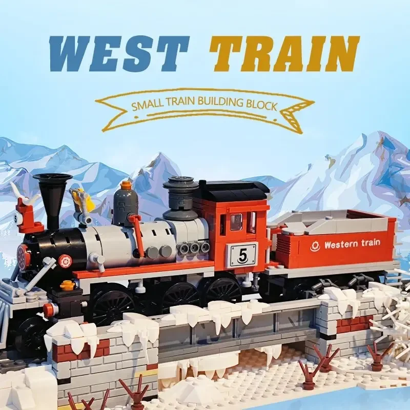 853PCS Steam Train Building Blocks City Vehicle Western Snow Train Track Assemble Model Bricks Toys Christmas Gifts For Children 853PCS Steam Train Building Blocks City Vehicle Western Snow Train Track Assemble Model Bricks Toys Christmas Gifts For Children