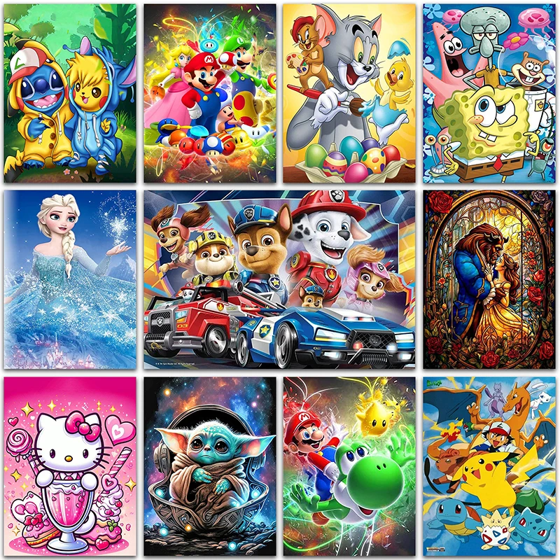 Disney Diamond Painting Pokemon Super Mario Pikachu Hello Kitty Home Decoration Full Square&Round mosaic embroidery Cross stitch
Disney Diamond Painting Pokemon Super Mario Pikachu Hello Kitty Home Decoration Full Square&Round mosaic embroidery Cross stitch