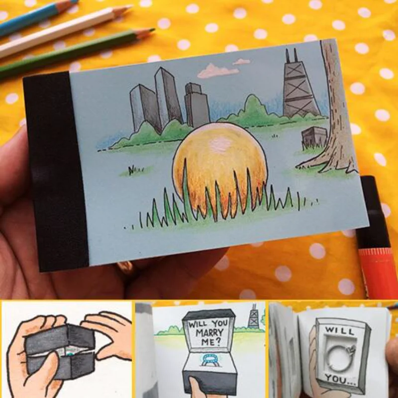 Creative Trends DIY Propose Gift Flip Flap Book Can Hide the Marriage Ring Carton Flippist FlipBook,magic tricks,props
Creative Trends DIY Propose Gift Flip Flap Book Can Hide the Marriage Ring Carton Flippist FlipBook,magic tricks,props