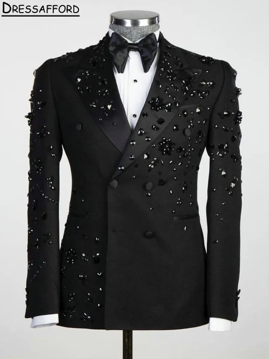 Black Diamonds Crystal Evening Party Men Suits Luxury Two Pieces Blazer Groom Wear ( Jacket + Pants )
Black Diamonds Crystal Evening Party Men Suits Luxury Two Pieces Blazer Groom Wear ( Jacket + Pants )