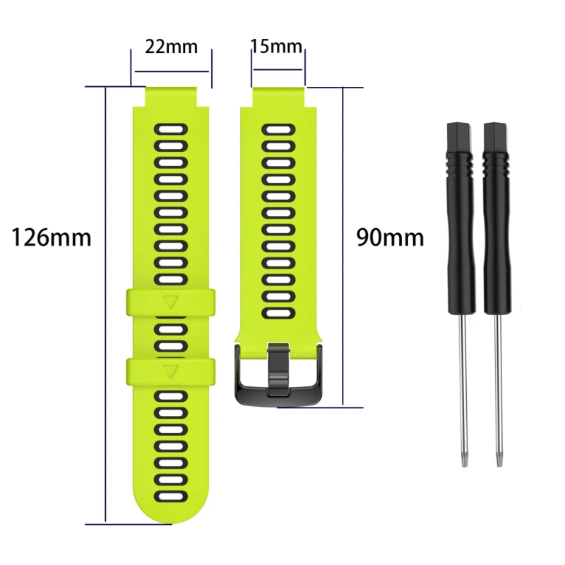 

New Two-color Silicone Strap Applicable To Garmin Forerunner 735 XT 230 235 235lite 620 630 Approach With Watch Strap Tools