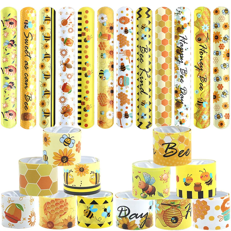 Bee Slap Bracelets Cute Fun Cartoon Sunflower Clap Bracelet Circle Party Toy Gifts Kids Happy Bee Theme Birthday Party Favor
Bee Slap Bracelets Cute Fun Cartoon Sunflower Clap Bracelet Circle Party Toy Gifts Kids Happy Bee Theme Birthday Party Favor