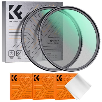 K & F Concept 1/4 & 1/8 블랙 미스트 확산 필터 키트, 멀티 코팅 DSLR 카메라 렌즈 필터 세트, 49mm, 52mm, 58mm, 67mm, 72mm, 77mm, 82mm