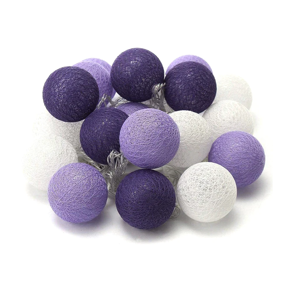 20 LED Cotton Ball Garland String Lights Christmas Fairy Lighting for Outdoor Indoor Holiday Wedding Xmas Party Supplies 20 LED Cotton Ball Garland String Lights Christmas Fairy Lighting for Outdoor Indoor Holiday Wedding Xmas Party Supplies