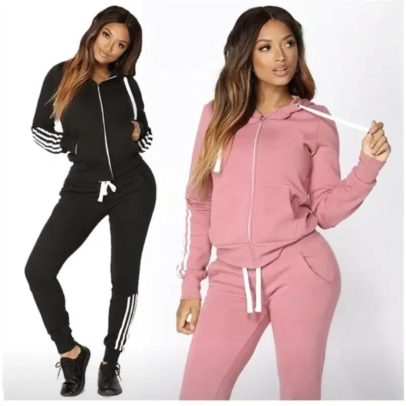 Fashion Ladies Drawstring Long Sleeve Two Piece Sets Hooded Fitness Autumn Winter Women's Sportswear Casual Zipper Sports Suits
Fashion Ladies Drawstring Long Sleeve Two Piece Sets Hooded Fitness Autumn Winter Women's Sportswear Casual Zipper Sports Suits