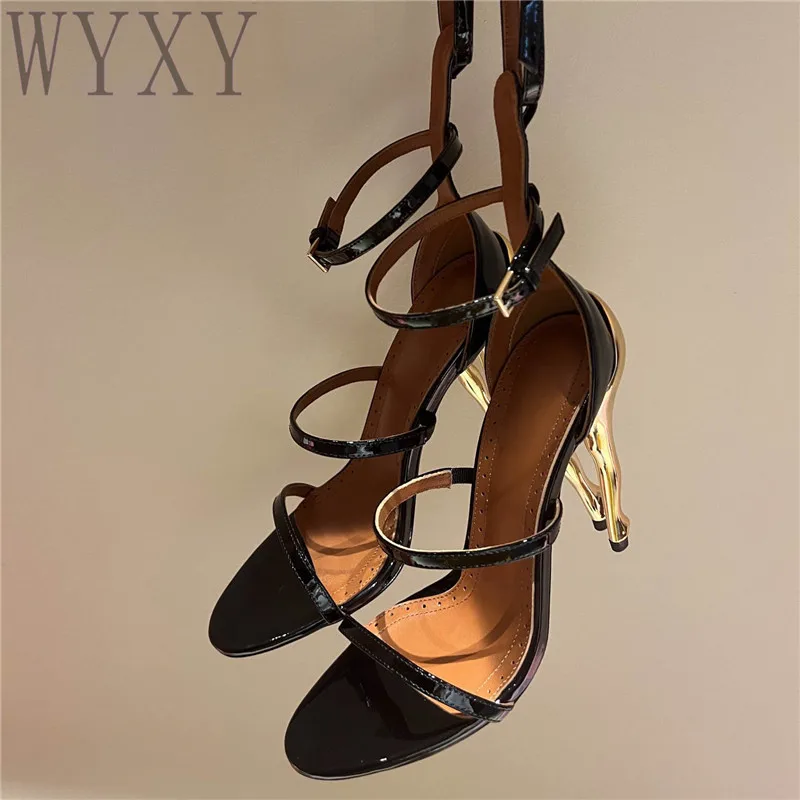 Summer New Open Toe Women Real Leather Sandals Sexy High Heels Buckle Strap Women Shoes Fashion One Strap Party Dress Shoes 2023
Summer New Open Toe Women Real Leather Sandals Sexy High Heels Buckle Strap Women Shoes Fashion One Strap Party Dress Shoes 2023