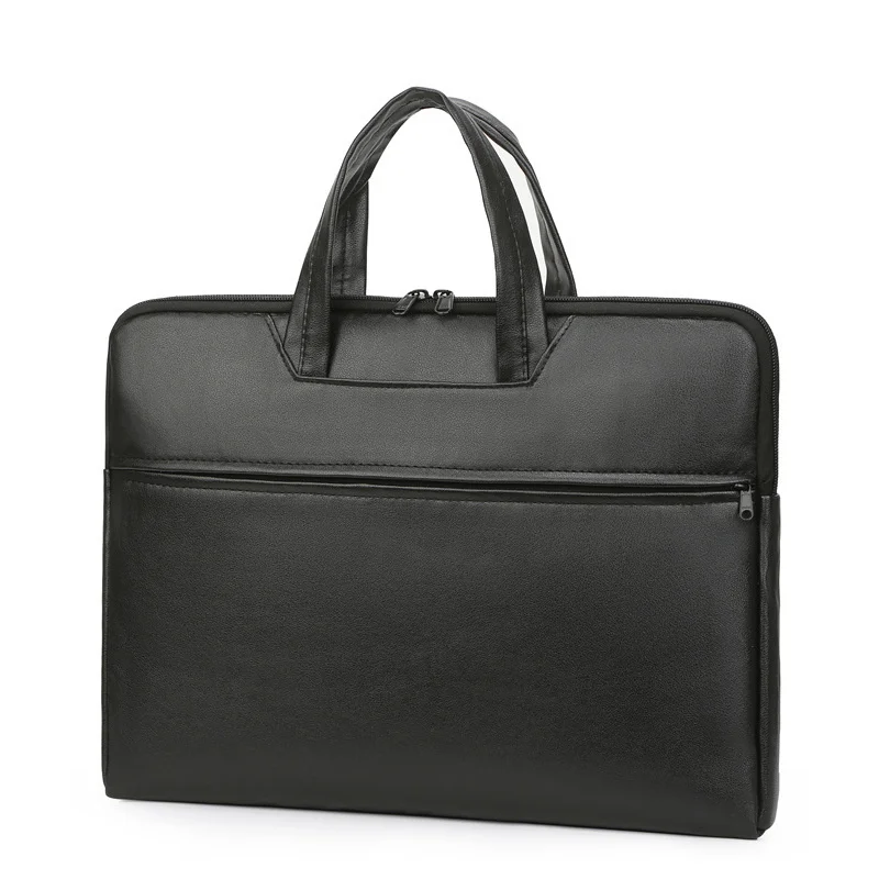

Простой мужской портфель из искусственной кожи, деловая сумка для ноутбука, повседневные сумки на плечо, сумка для 15,6-дюймового ноутбука, портфели