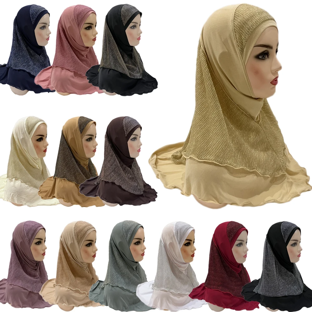 High Quality Medium Size 70*60cm One Piece Muslim Amira Hijab Pull On Islamic Scarf Solid Head Wrap Pray Scarves Women Headwear
High Quality Medium Size 70*60cm One Piece Muslim Amira Hijab Pull On Islamic Scarf Solid Head Wrap Pray Scarves Women Headwear