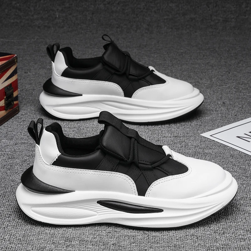 Sneakers For Men Soft Sole Running Shoes Fashion Casual Leather Fabric Breathable Height Increased Flat Platform Board Shoes
Sneakers For Men Soft Sole Running Shoes Fashion Casual Leather Fabric Breathable Height Increased Flat Platform Board Shoes