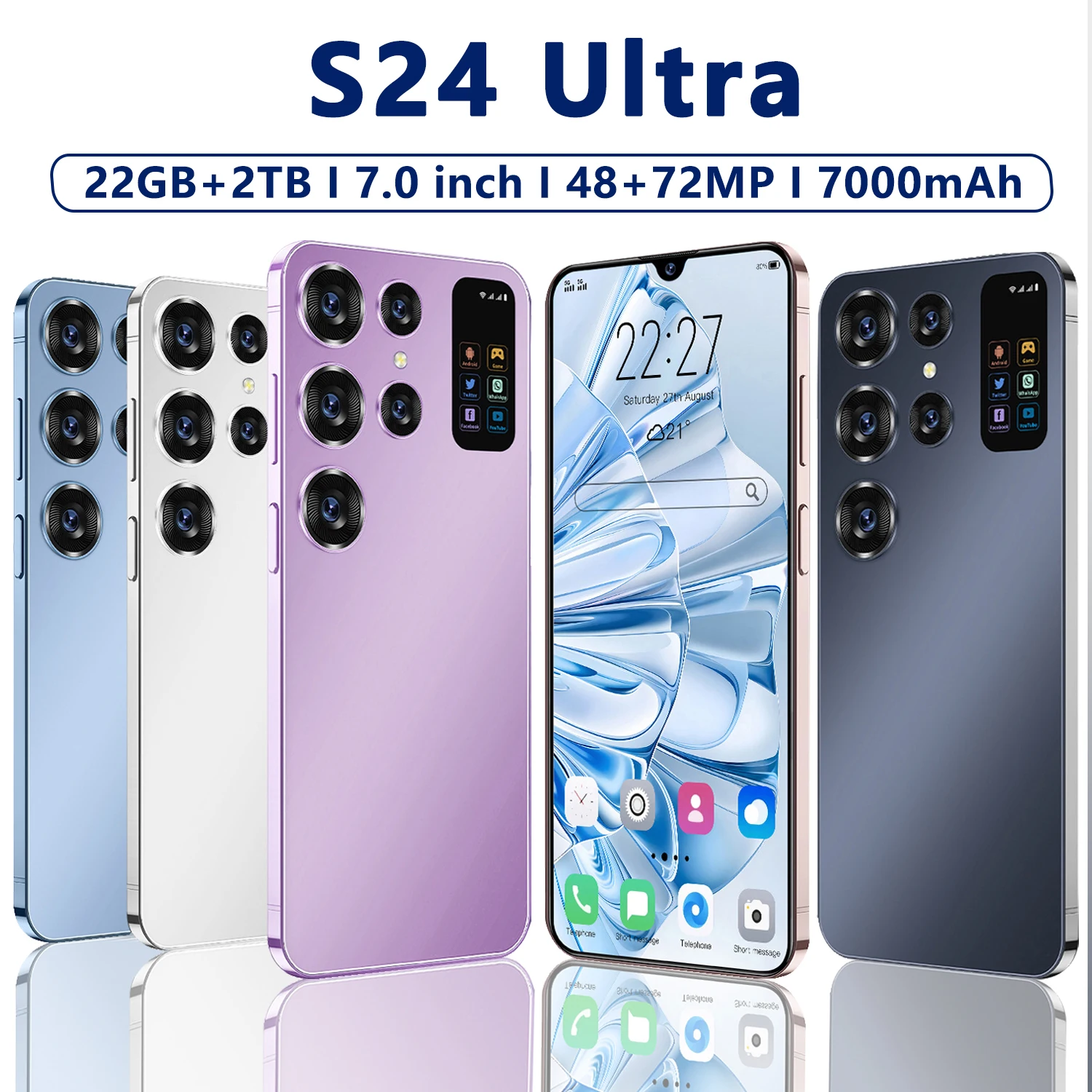 Оригинальный смартфон S24 Ultra, Qualcomm8 Gen2 16 ГБ + 1 ТБ 7000 мАч 48 + 72 МП, две SIM-карты, двойной режим ожидания, стандартная версия Android 13
Оригинальный смартфон S24 Ultra, Qualcomm8 Gen2 16 ГБ + 1 ТБ 7000 мАч 48 + 72 МП, две SIM-карты, двойной режим ожидания, стандартная версия Android 13