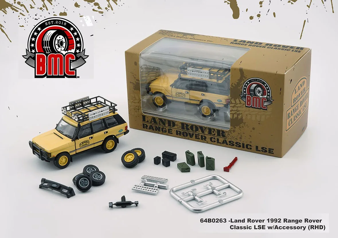 Новинка BMC 1:64 1992 Range Rover классическая версия LSE верблюд с аксессуаром от BM Creations 64B0263 литые модели
Новинка BMC 1:64 1992 Range Rover классическая версия LSE верблюд с аксессуаром от BM Creations 64B0263 литые модели