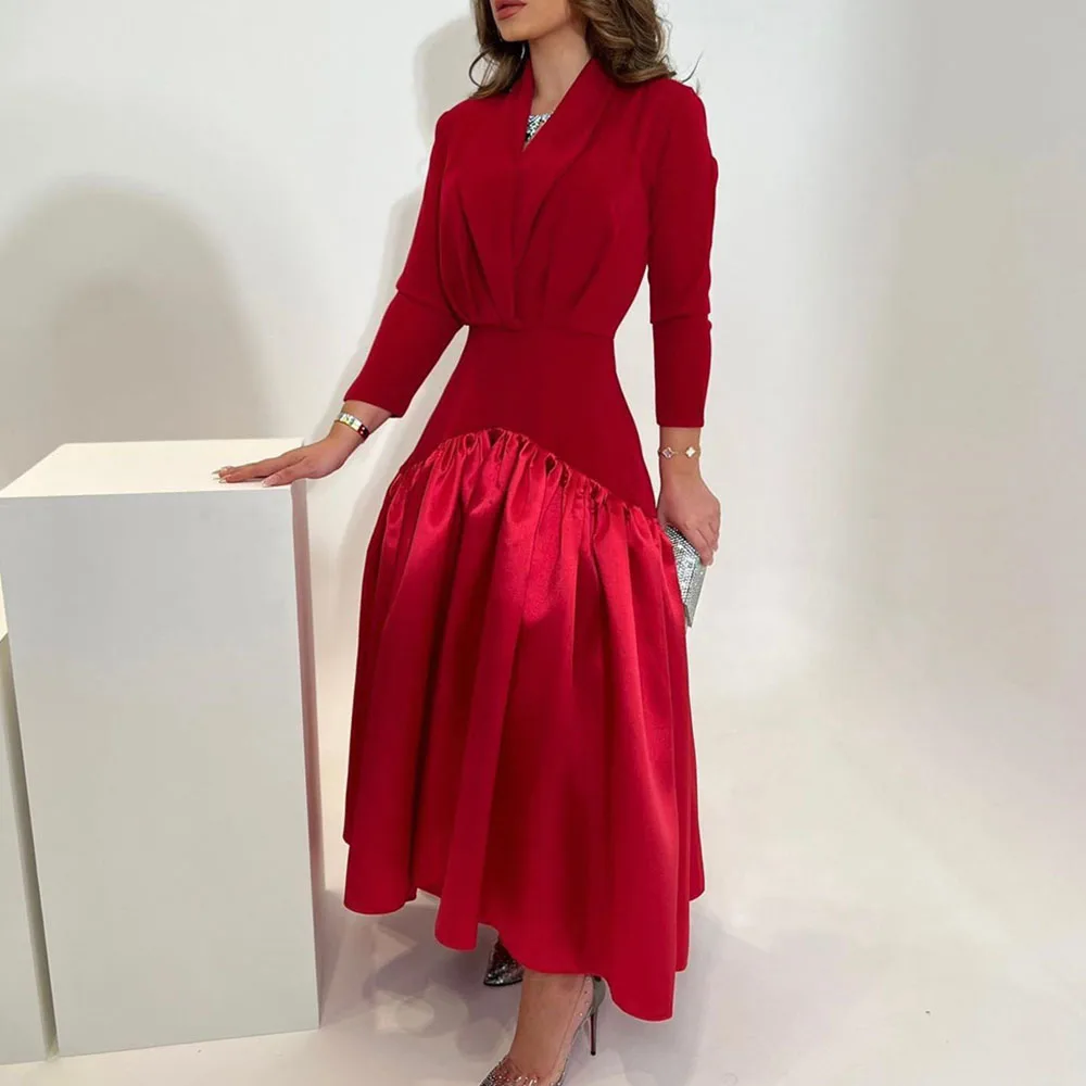 Romantic Prom Gown for Women A-line Patchwork V-neck Full Sleeves Ankle-Length Elegant Daily Dresses فساتين للحفلات الراقصة
Romantic Prom Gown for Women A-line Patchwork V-neck Full Sleeves Ankle-Length Elegant Daily Dresses فساتين للحفلات الراقصة