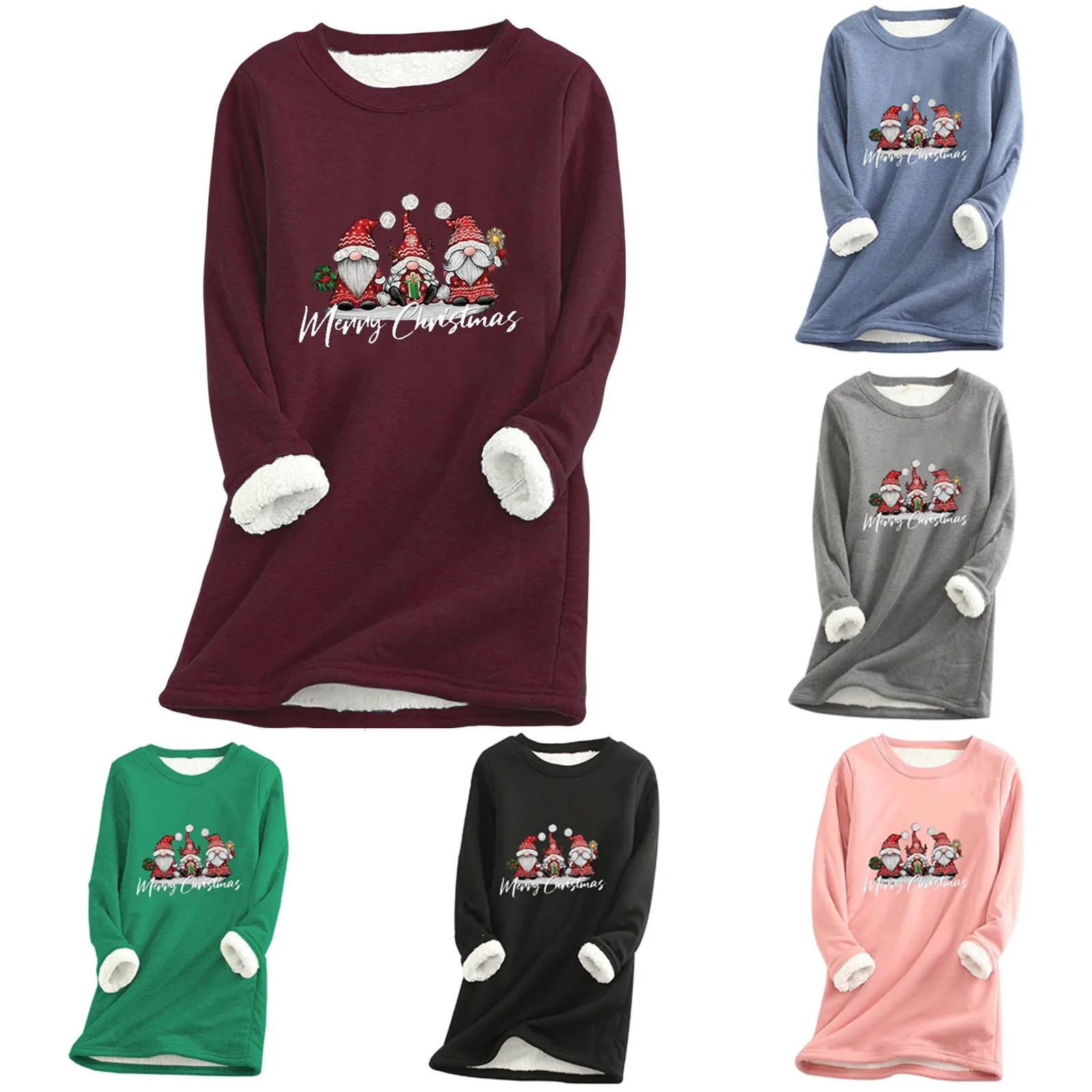 Winter Winter Round Necked Long Sleeved Cotton Wool Christmas Printed Thermal h Warm Top
Winter Winter Round Necked Long Sleeved Cotton Wool Christmas Printed Thermal h Warm Top