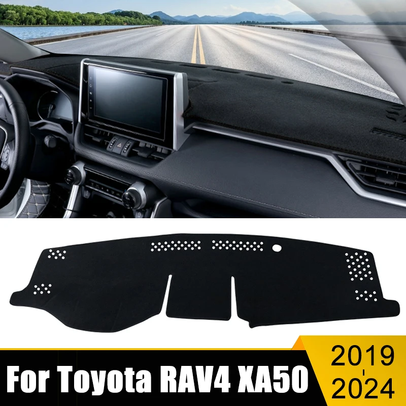 

For Toyota RAV4 XA50 2019-2021 2022 2023 2024 Hybrid Car Dashboard Avoid Light Pad Instrument Platform Desk Cover Mats Carpets