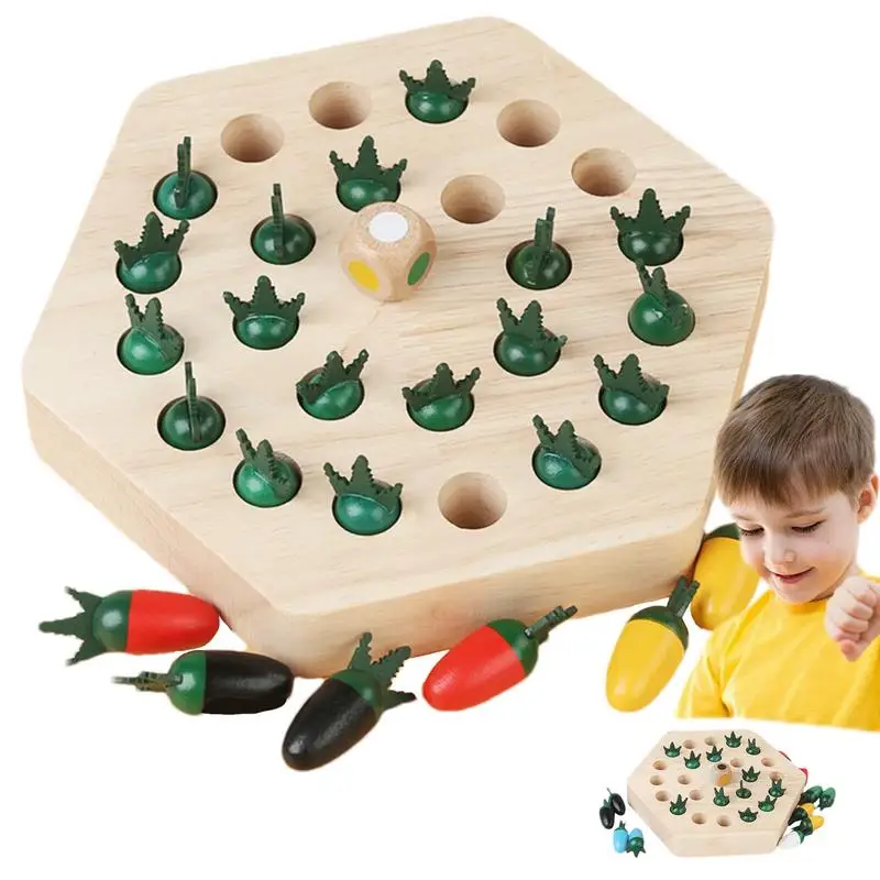 

Деревянная игра с памятью в форме моркови, игра с памятью, Ранняя развивающая игрушка Монтессори, развивающие шахматные настольные игры, набор для