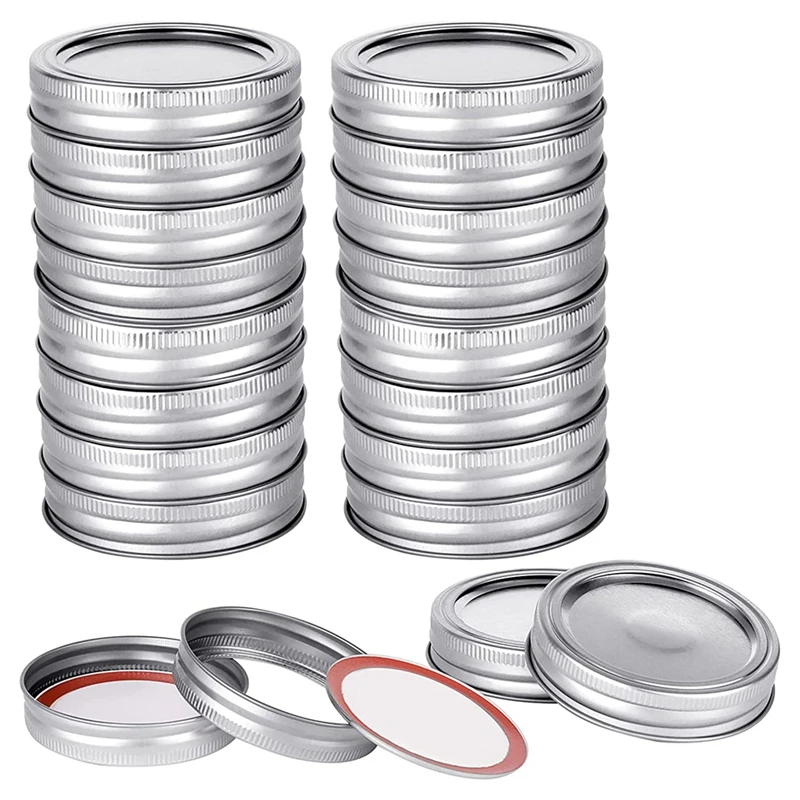 

HOT SALE 20Pcs Mason Jar Lids & Rings Set For Regular Mouth Canning,Split-Type & Leak Proof Lids For Ball Kerr Jars (70 MM)