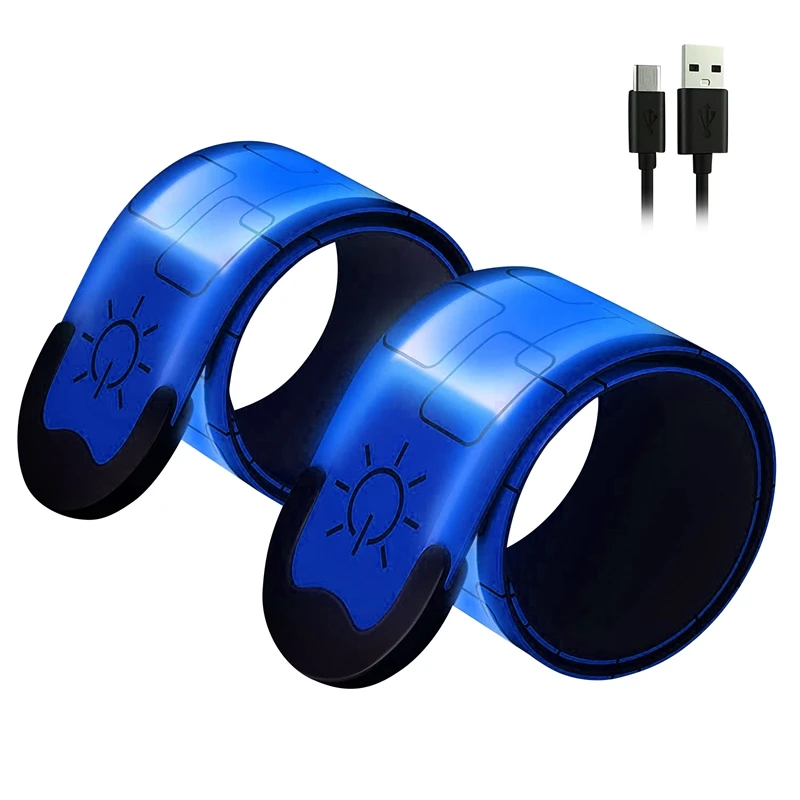 

2 Pack USB Rechargeable Reflective Armbands,High Visibility Light Up Band For Runners,Bikers,Walkers,Pet Owners