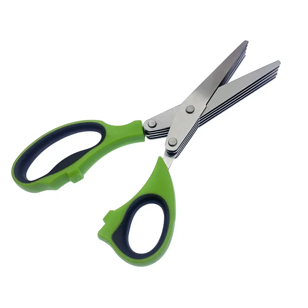 

Dobeli 5 Layer Scallions Scissors Stainless Steel Sharp Blade PP + TPR Comfort Handle Cutting Tool Kitchen Scissors Household
