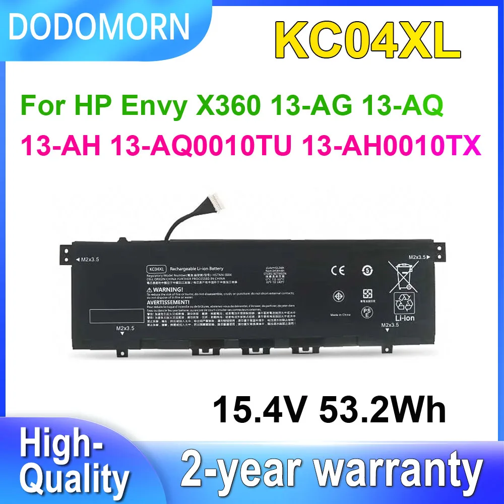 

DODOMORN KC04XL Laptop Battery For HP Envy X360 13-AG 13M-AQ 13-AH 13-AG0000AU 13-AQ0010TU 13-AH0010TX Series 15.4V 53.2Wh
