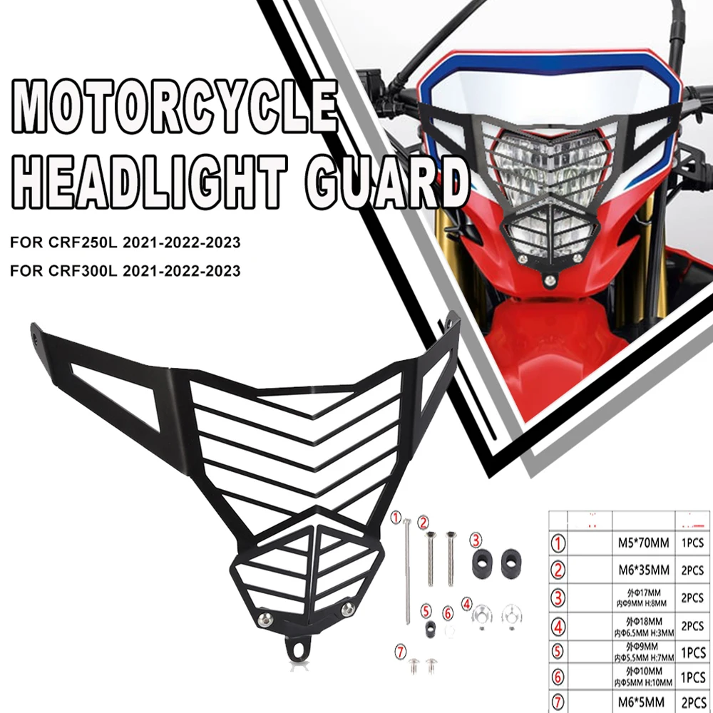 New CRF 300L CRF 250 L For Honda CRF250L CRF300L 2021 2022 2023 Motorcycle Headlight Guard Grille Protector Cover Accessories
New CRF 300L CRF 250 L For Honda CRF250L CRF300L 2021 2022 2023 Motorcycle Headlight Guard Grille Protector Cover Accessories