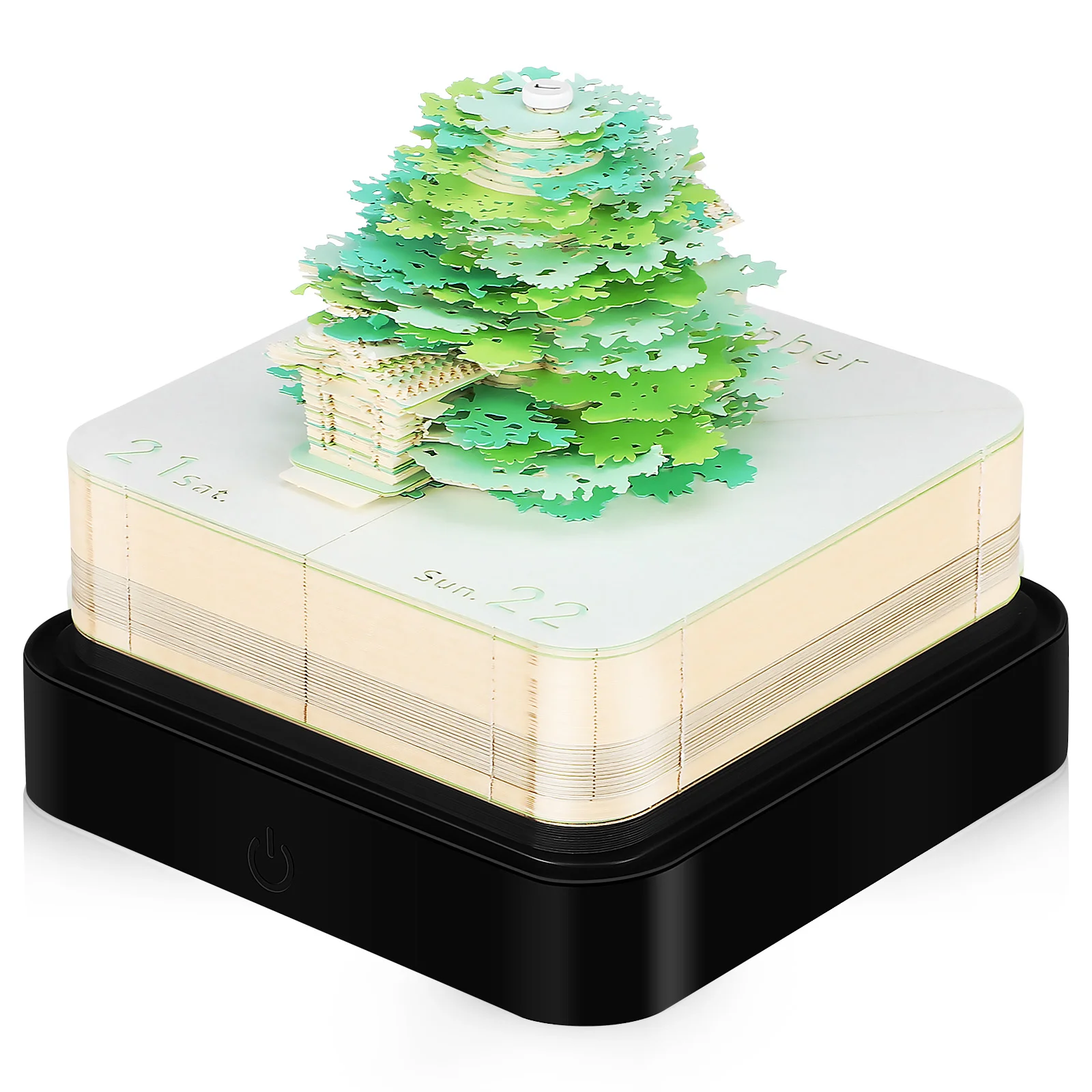 

2024 Time Piece Calendar Creative 3D Art Calendar 2024 With Led Lights Sakura Tree Tear Calendar Sculpture Artsy Pads Desktop
