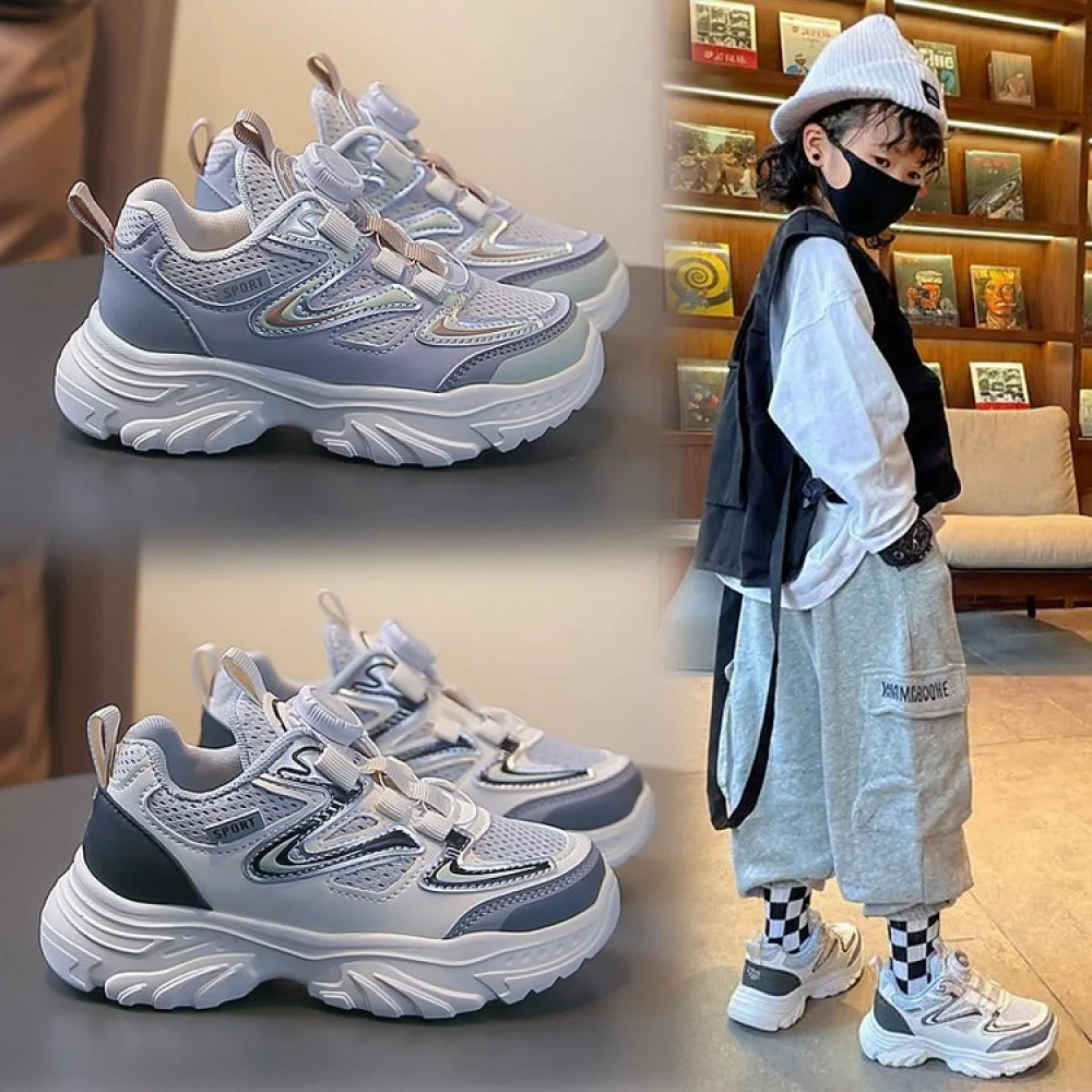 أحذية رياضية من الجلد الصناعي للأطفال موديل 2026، أحذية جري عصرية للمراهقين والأطفال، شبكية وقابلة للتنفس للأولاد والبنات أحذية رياضية من الجلد الصناعي للأطفال موديل 2026، أحذية جري عصرية للمراهقين والأطفال، شبكية وقابلة للتنفس للأولاد والبنات