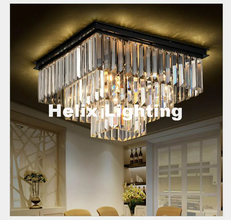 

Free Shipping D45cm D60cm Nordic Modern Top K9 Smokey Clear Crystal Ceiling Light Hotel Hall Living Room Dining Room AC Lighting