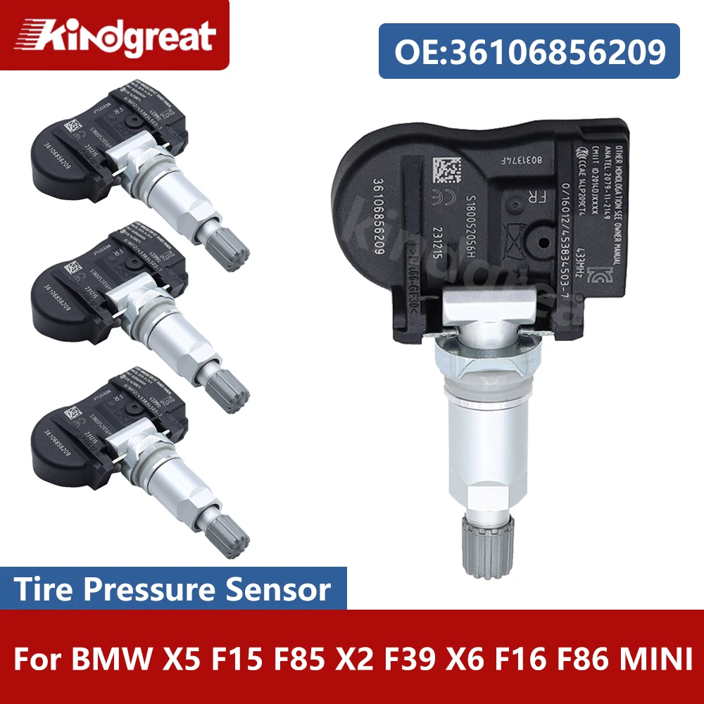 

4PCS/Lot 433MHZ TPMS Tire Pressure Sensors 36106856209 For BMW X5 F15 F85 X2 F39 X6 F16 F86 MINI