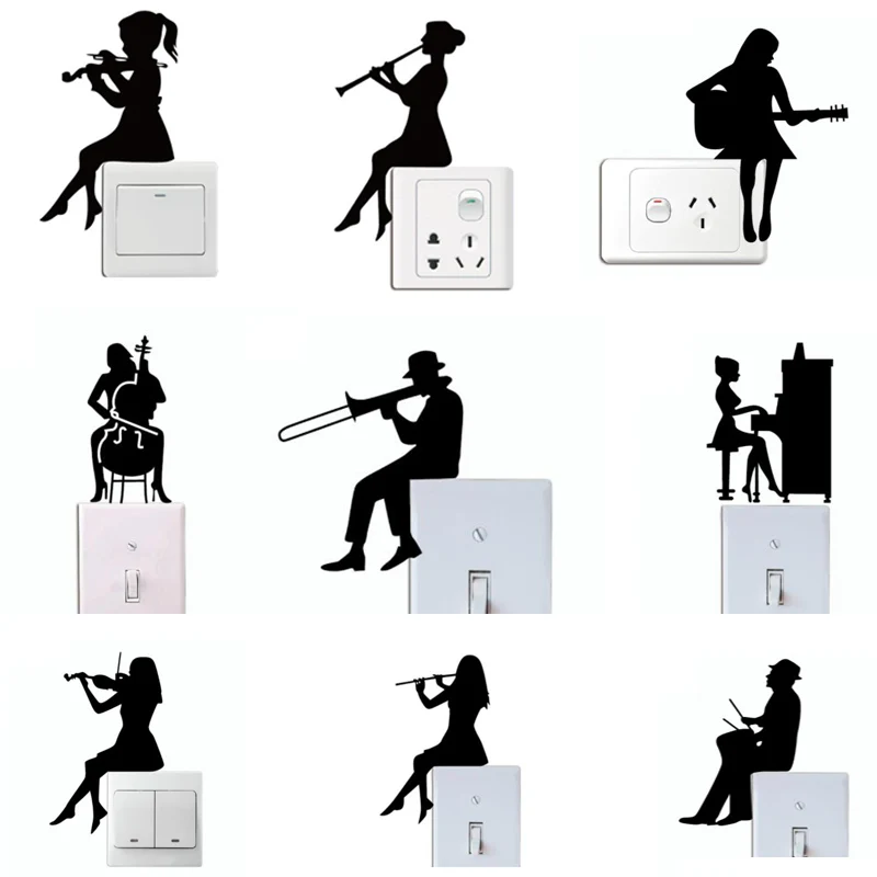 

Girl Playing Violin Silhouette Car Sticker Man Playing Trombone Silhouette Wall Stickers Music Wall Vinyl Decals