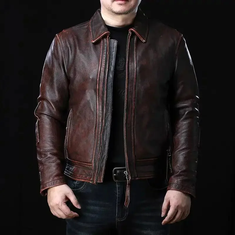 Free shipping.Vintage Brand cowhide Jacket,Classic casual genuine Leather coat.Motor Rider leather wear.Retro style.quality
Free shipping.Vintage Brand cowhide Jacket,Classic casual genuine Leather coat.Motor Rider leather wear.Retro style.quality