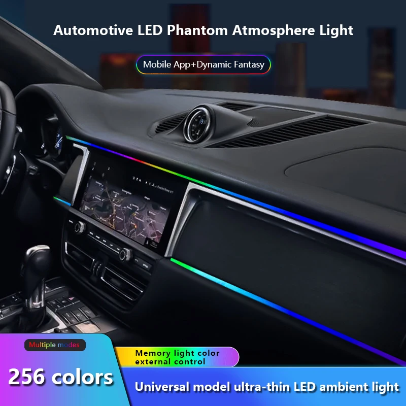

Neon LED Car Interior Ambient Dynamic luxury Strip Light Kit Accessories Backlight Remote App Music Control Auto RGB Decorative