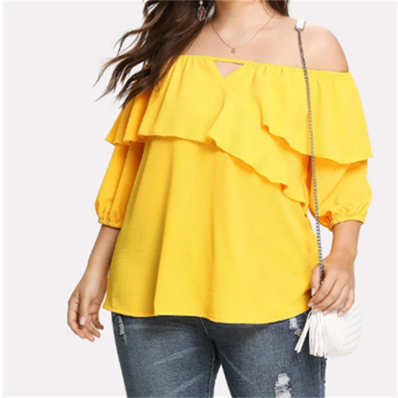 New Women's Ruffle One-Shoulder Top 2022 Shegifts Sexy Short sleeve Off-Shoulder Shirts Office Lady Blouse Elegant Tops Feminina
New Women's Ruffle One-Shoulder Top 2022 Shegifts Sexy Short sleeve Off-Shoulder Shirts Office Lady Blouse Elegant Tops Feminina