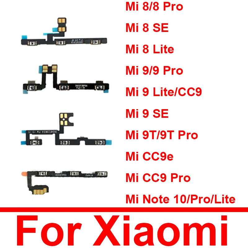

Power on off Button Volume Side Key Flex Cable For Xiaomi Mi 8 9 CC9 CC9e 9T Pro 8SE 9 SE Note 10 Pro Lite Replacement Parts