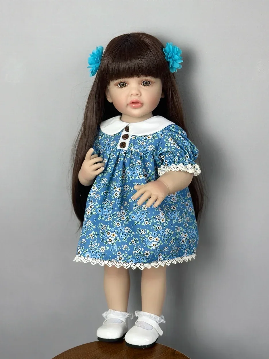 

Мягкая силиконовая кукла-реборн BZDOLL, 55 см, Реалистичная кукла-девочка, 22 дюйма, принцесса, малыш, искусство, подарок на день рождения для ребенка